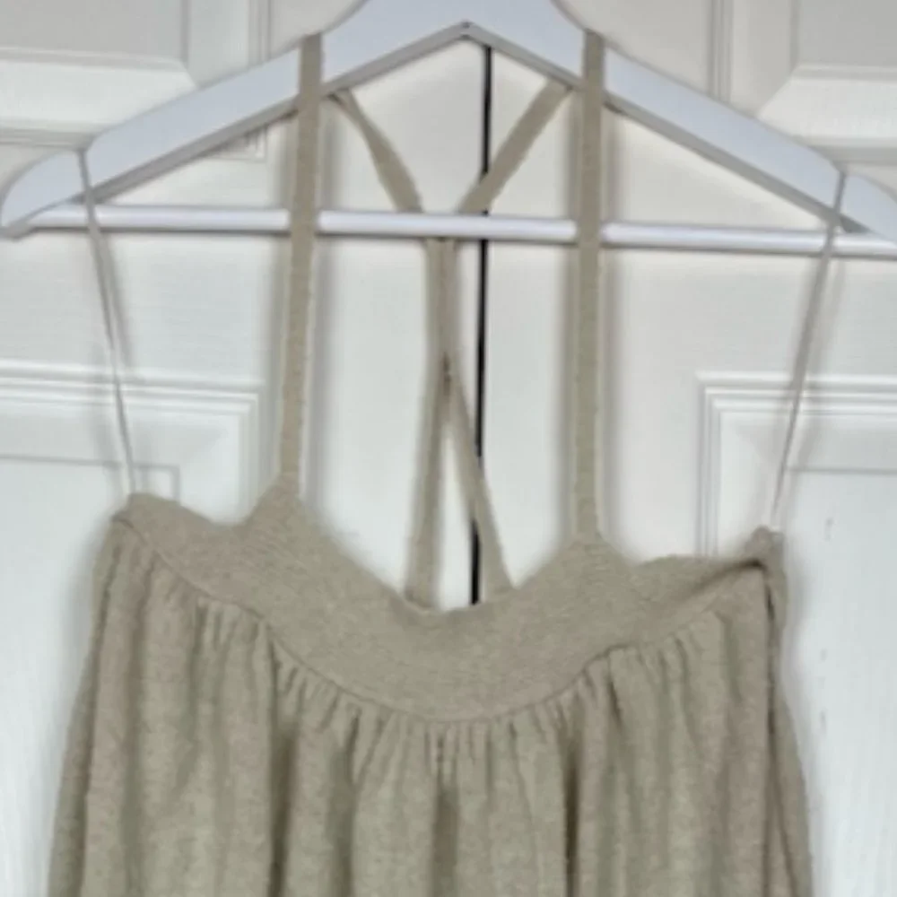 Free People Beach Strappy Sundress Maxi Beige NWOT - Picture 7 of 7